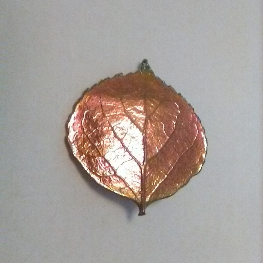Vintage Copper Color Leaf Brooch